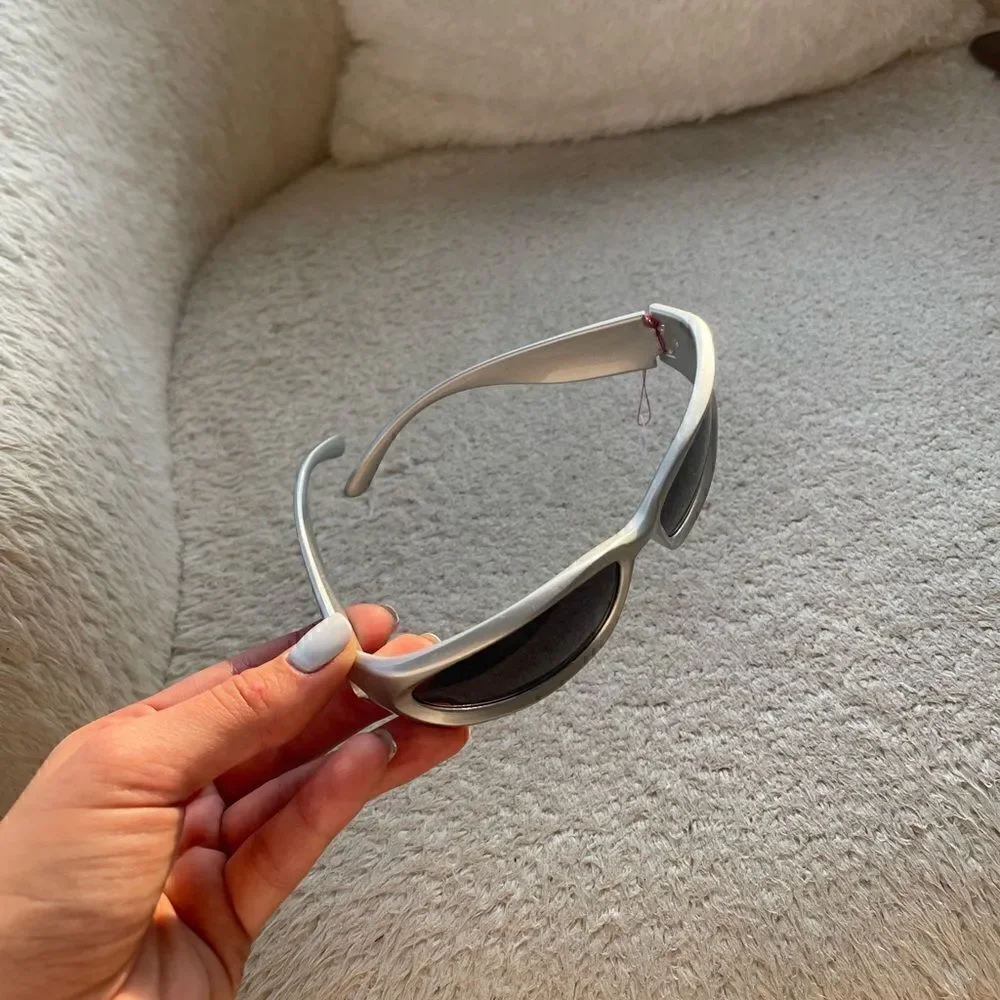 Silver trendy sunglasses